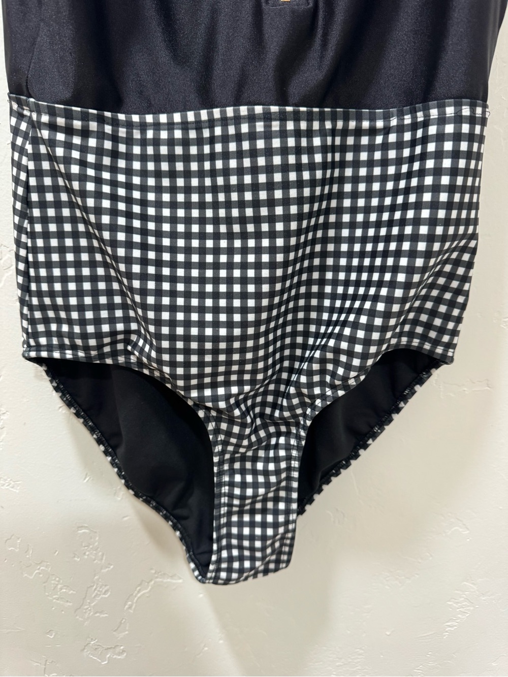 Albion Fit Bombshell Gingham One Piece Swimsuit Black White Medium Swim Beach - Picture 7 of 16